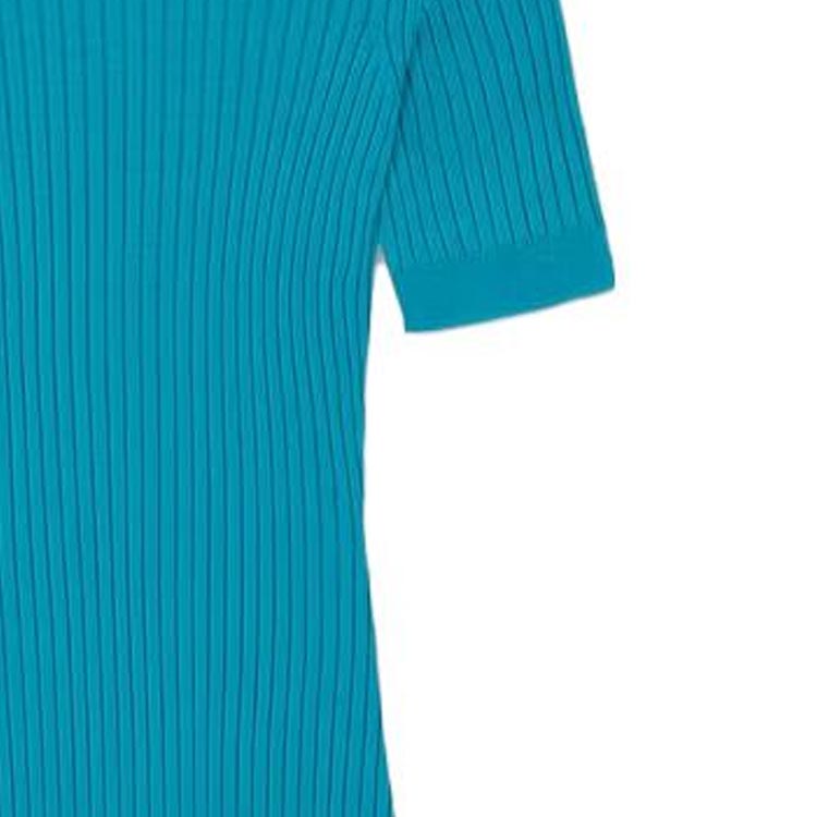 Женская футболка Versace/ Ribbed Knit T-Shirt FW23 T (голубая) — фото 7