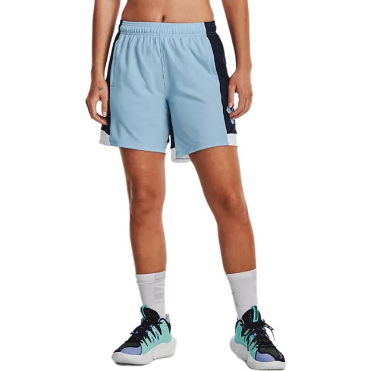 Under Armour Baselin Sports Shorts Women’s Blue Moderate Knitted Shorts