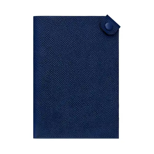 HERMES Tarmac Cow Leather Wallet Women's Sapphire Blue