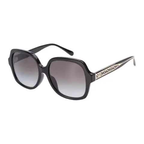 COACH Brand Logo Plate Frame Square Sunglasses Unisex Black