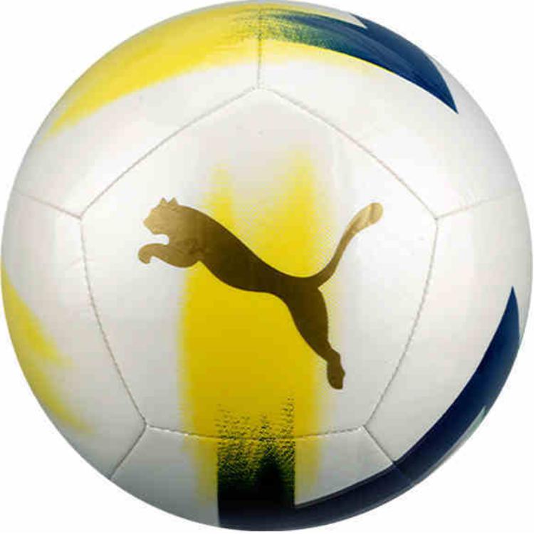 PUMA Size 5 Soccer Ball Unisex White Gold Yellow