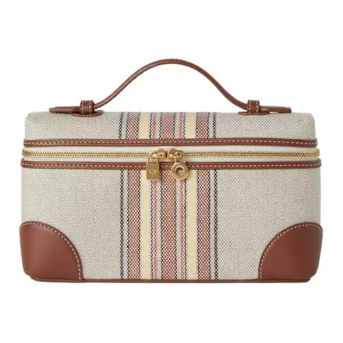 Loro Piana ExtraPocket Cotton With Linen Handbag Women's Brown & Beige
