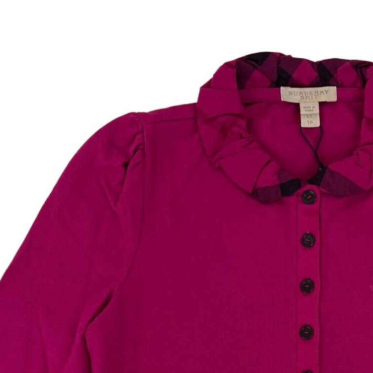Женская футболка Burberry Polo (пурпурно-красный) — фото 4