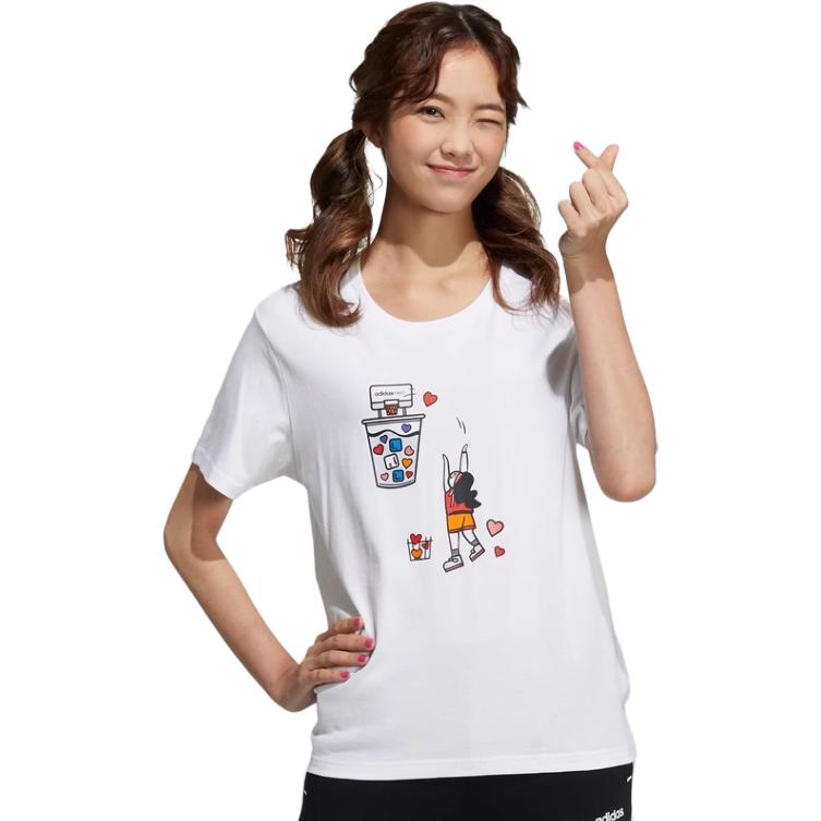 Женская футболка adidas neo W Splf Tee 1 T (белый) — фото 6