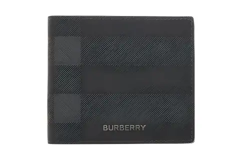 Burberry Cotton Card Holder, Wallet, Zero Money Clip Men's Gray