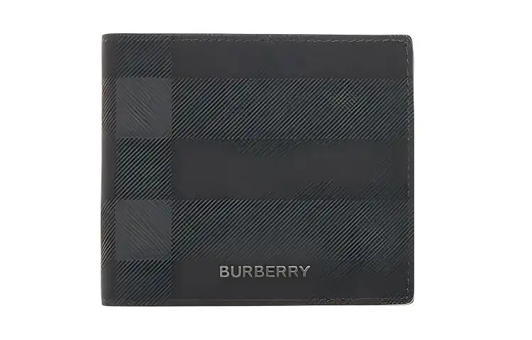 Burberry Cotton Card Holder, Wallet, Zero Money Clip Men's Gray