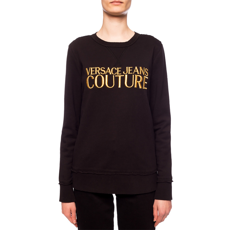 Женское худи Versace JEANS COUTURE Logo (черное) — фото 5