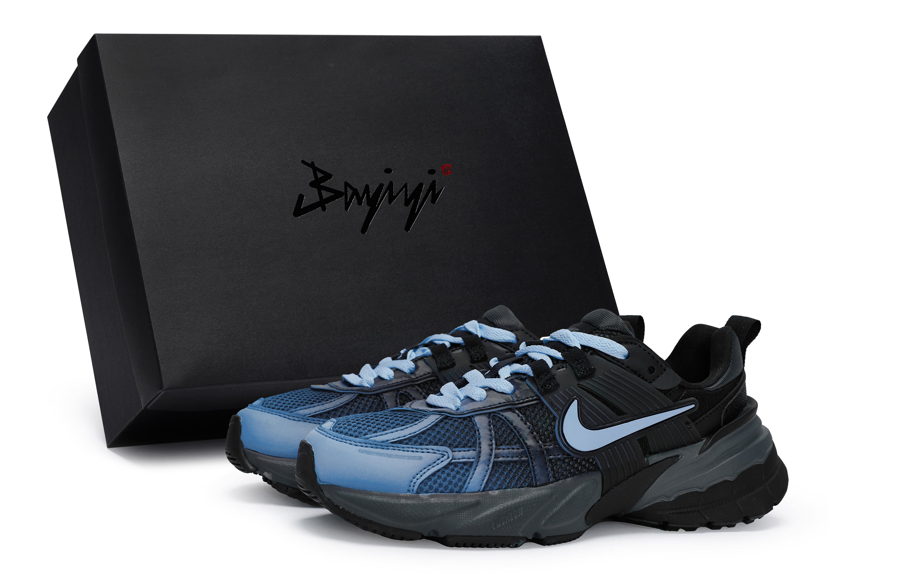 Nike V2K Run Abrasion Resistant Abrasion Resistant Low top Casual Running Shoes Women’s Black Blue