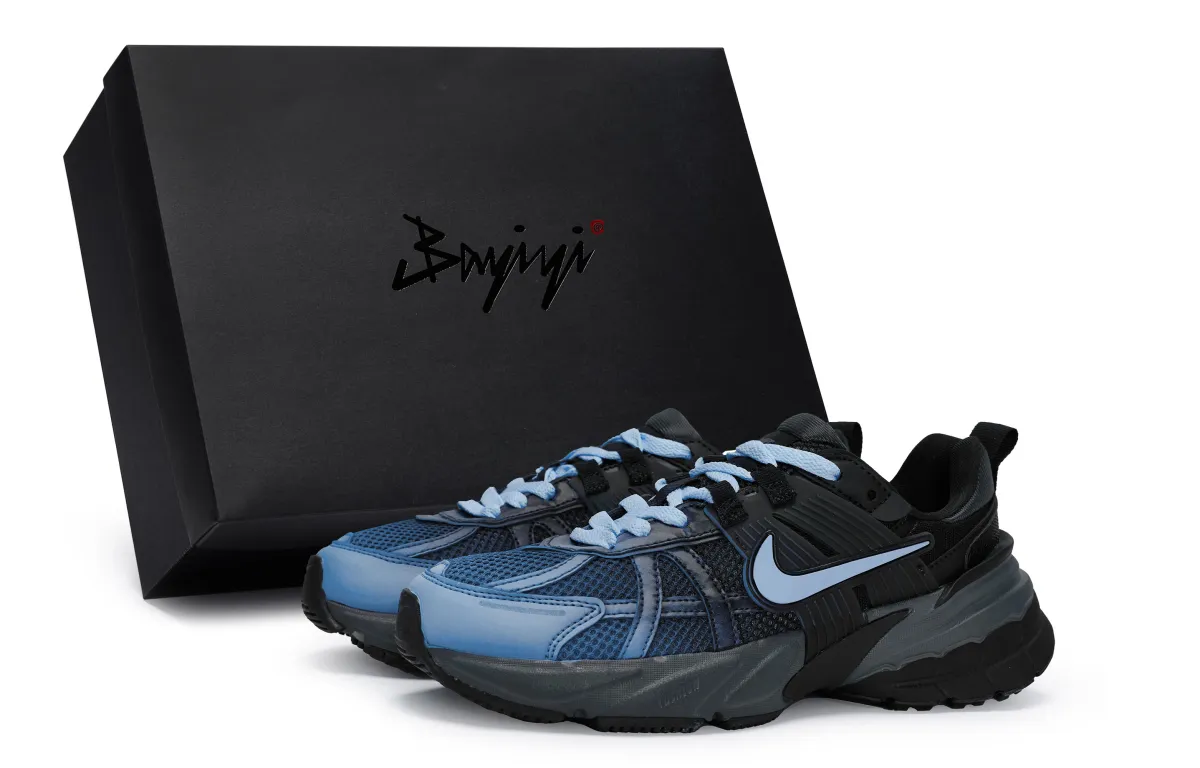 Nike V2K Run Abrasion Resistant Abrasion Resistant Low top Casual Running Shoes Women's Black Blue