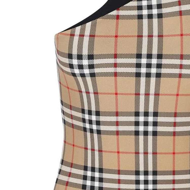 Burberry Women’s Vintage Check One Shoulder Swimsuit Archive Beige