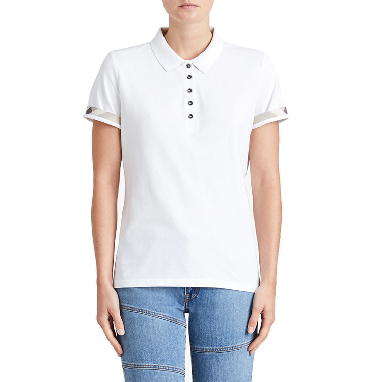 Женская футболка Burberry Polo (белый) — фото 3