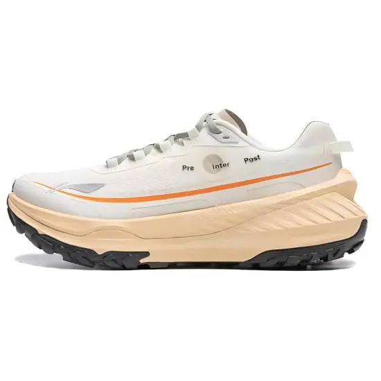 LiNing Anti-Slip Wear-Resistant Low-Top Trail Running Running Shoes Women's Ecru