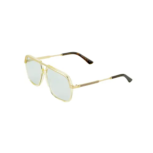 GUCCI Men's Aviator Square Acetate Frame Sunglasses Light
