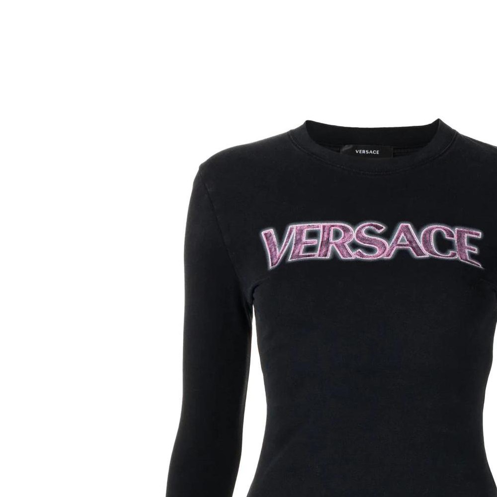 Женская футболка Versace 1008002-1A06534-2B110 (черная) — фото 5