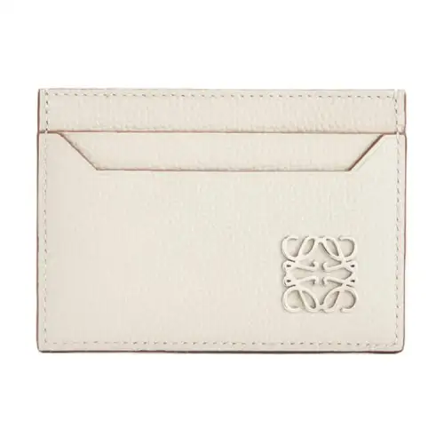 LOEWE Anagram Solid Color Grain Calfskin Card Holder Card Holder Women's Ecru