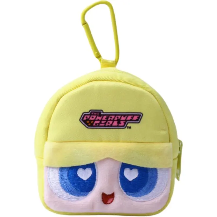 HUGKIS X WARNER The Powerpuff Girls Characters Floral Bubbles Fuzzy Earphone Case Dolls Plush Charm Height 10cm