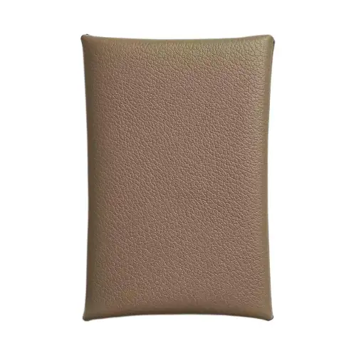 HERMES Calvi Evercolor Calfskin Card Holder Women's 8Q BEIGE MARFA Beige