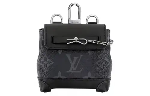 LOUIS VUITTON Steamer Coated Canvas With Leather Trim Storage Bags Pendants Shoulder Bag Crossbody Bag Mini Men's Black