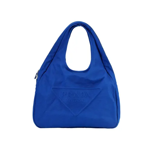 PRADA Canvas Hobo Bag, Canvas Bag, One Shoulder Handbag Regular Men's Cobalt Blue