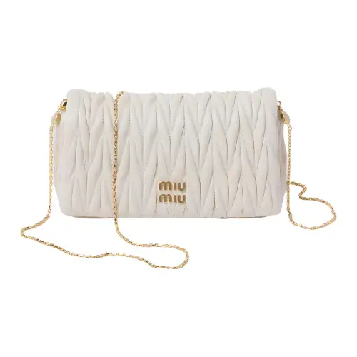 MIU MIU Nappa Leather Crossbody Bag, Shoulder Bag Mini Women's White