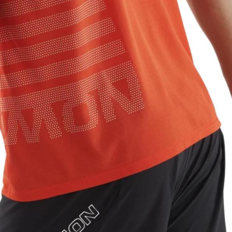 SALOMON SENSE AEROGRAPHIC Running T Shirt Men’s Cherry Tomato/Rainy Day