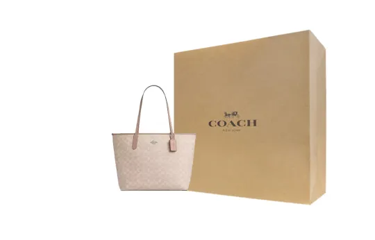 COACH City 33 классическая сумка-тоут для дальнозоркости на кнопках Большая сумка для покупок сумка из искусственной кожи сумка большого размера женская темно-серого цвета