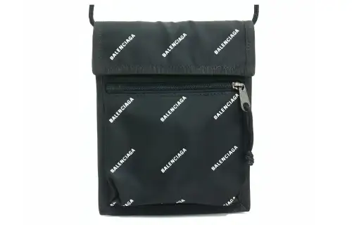 Balenciaga Nylon Shoulder Bag, Crossbody Bag Women's Black