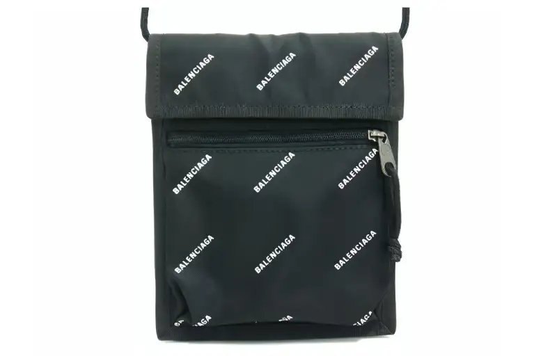Balenciaga Nylon Shoulder Bag, Crossbody Bag Women's Black