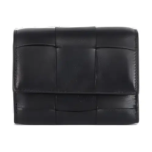 Bottega Veneta Intreccio Tri-Fold Zip Wallet