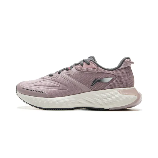 LiNing Cloud Shield Anti Slip Wear Resistant Low Top Casual Running Shoes Women's Gray Purple