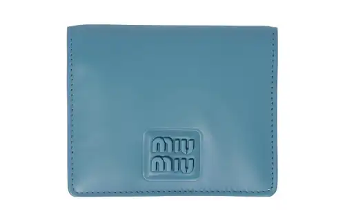 MIU MIU Leather Wallet Small Women's Blue