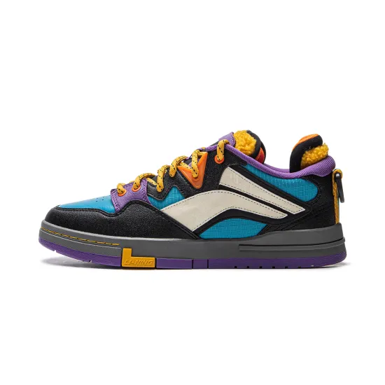 LINING Wei Wu PRO Skateboard Shoes Men Low-Top Black Blue White