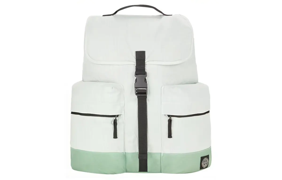 STONE ISLAND Linen Nylon Backpack Men's Light Green