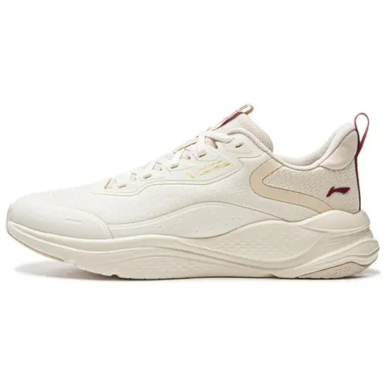 LiNing Liuyun Cushioning Wear-Resistant Low-Top Casual Running Shoes Women's Beige