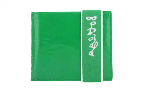 Bottega Veneta Elastic Band Bi fold Wallet Green / White