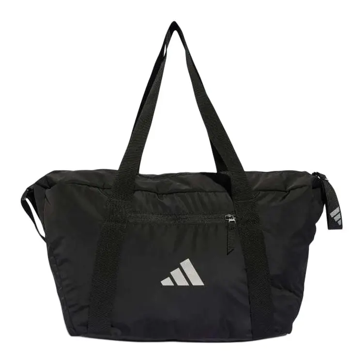 Adidas Polyester Handbag Travel Bag Women's Black & Metallic Silver