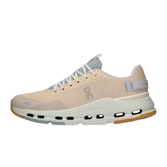 On Cloudnova Wear Resistant Slip Resistant Low Top Casual Running Shoes Women's Orange White