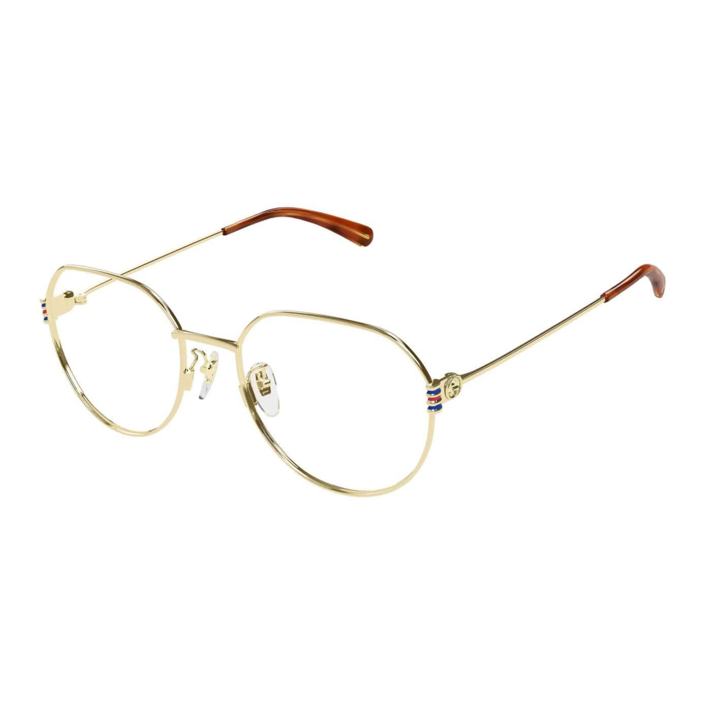 Женские очки Gucci Geometric Eyeglasses (золотые)