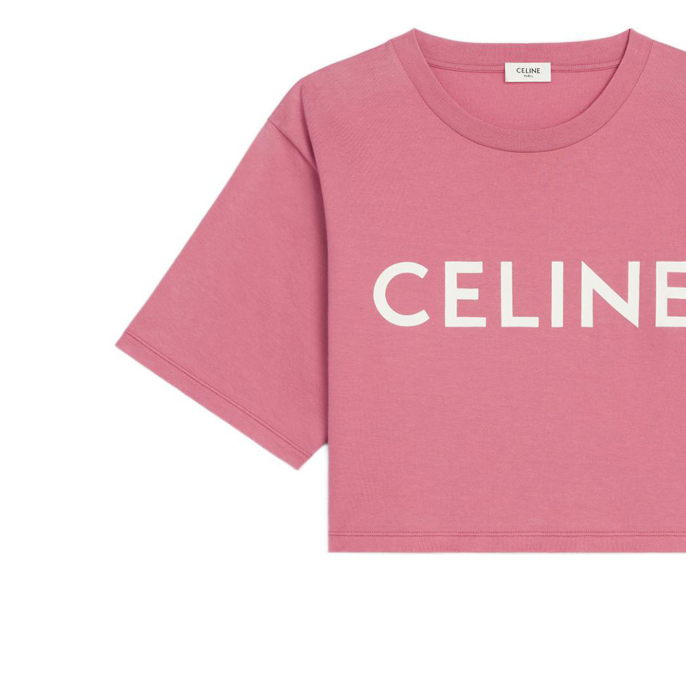 Женская футболка CELINE 2X761671Q-25VW (розовая) — фото 4