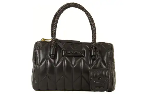 MIU MIU Cow Leather Handbag Regular Women's Black