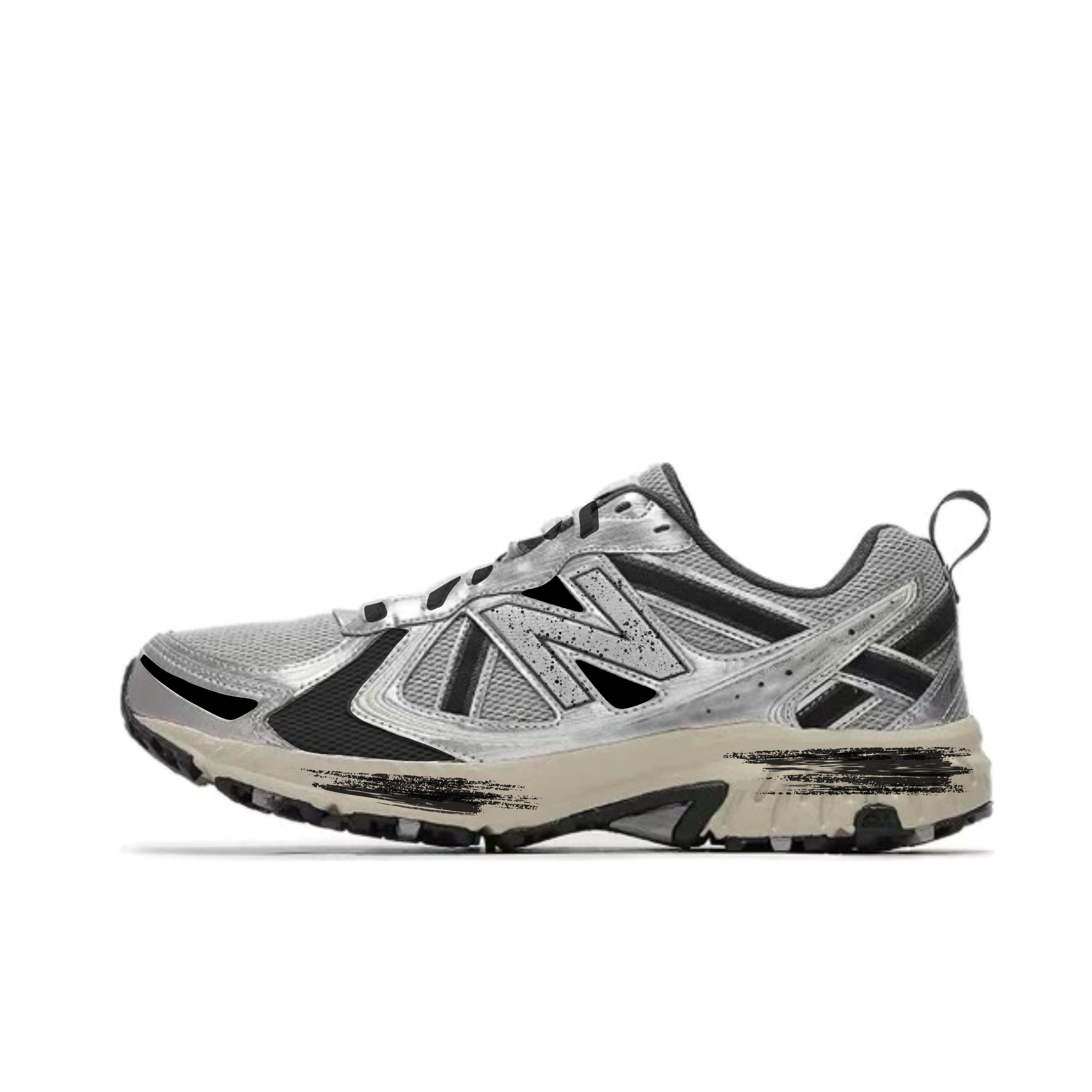 New Balance NB 410 Slip Resistant, Abrasion Resistant, Breathable Low top Running Shoes Unisex Black White Gray