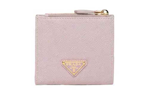 PRADA Leather Wallet Women's Light Pink
