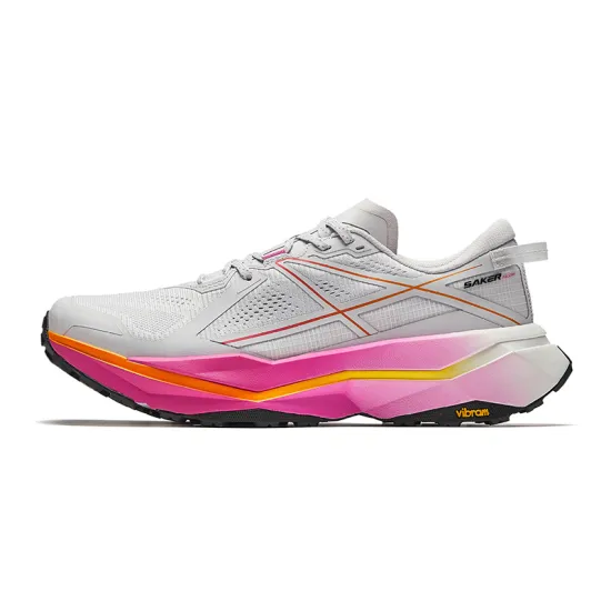 Anta The Support Is Non slip Low Top Carbon Plate Trail Running Running Shoes Men's Gray Pink
