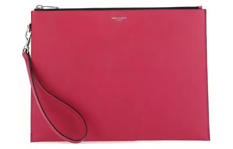 SAINT LAURENT Leather Clutch Men's Pink