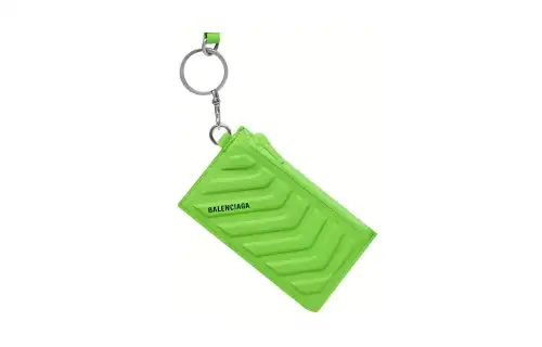 Balenciaga Car Calfskin Coin Purse Men's Green