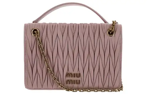 MIU MIU Leather Handbag, Shoulder Bag, Crossbody Bag Mini Women's Pink