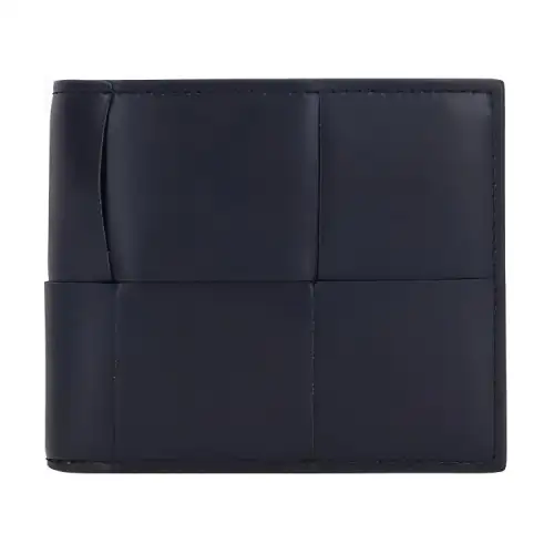 Bottega Veneta Cow Leather Wallet Small Men's Dark Blue