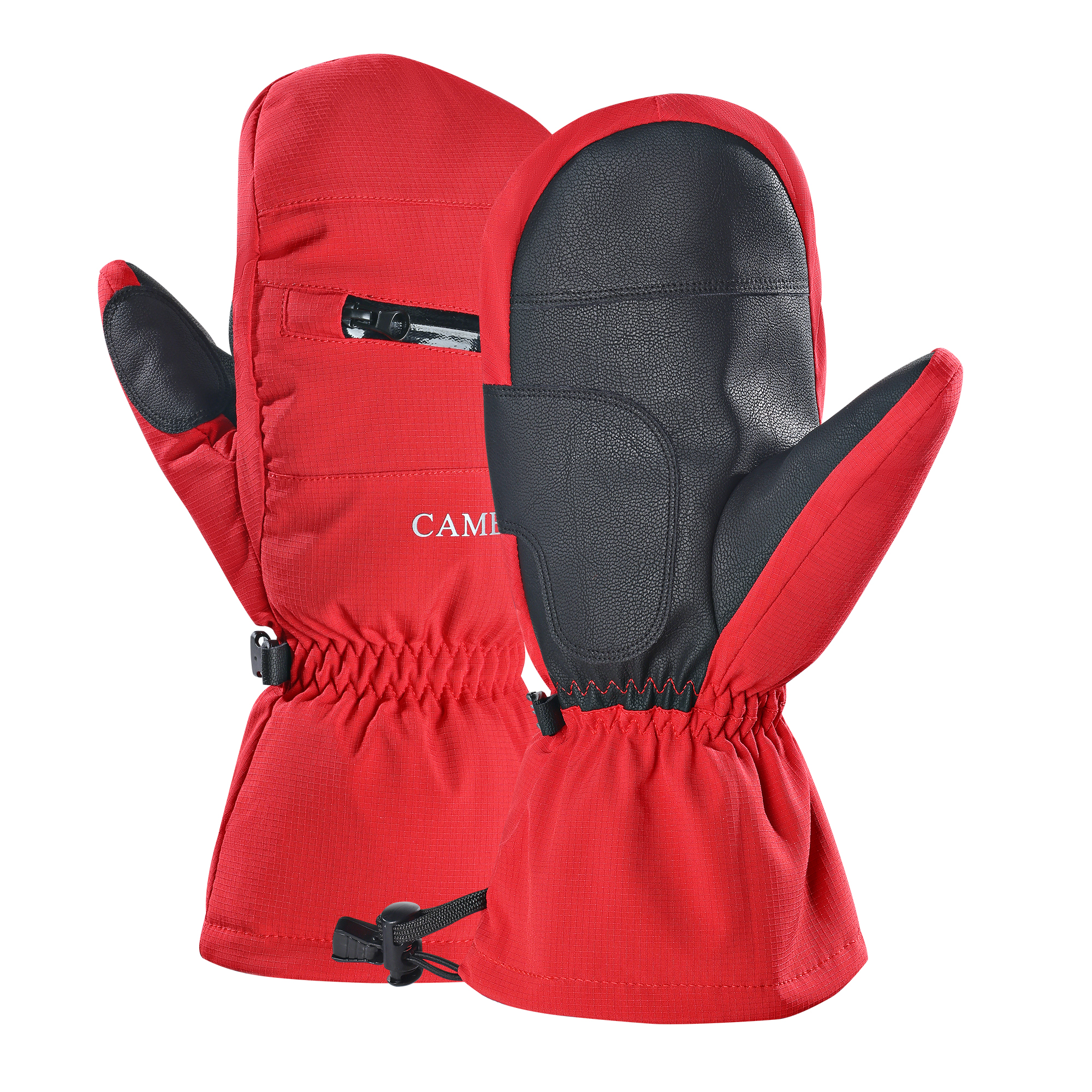 CAMEL Durable Comfortable Outdoor Thickened And Fleece Lined Ski Gloves Windproof And Waterproof Thermal Mittens Unisex
