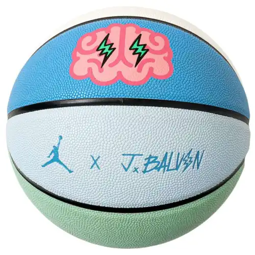 Jordan X J Balvin PU basketball, elastic, durable, easy to carry, blue, white and green, No. 7 ball training, same style for men and women