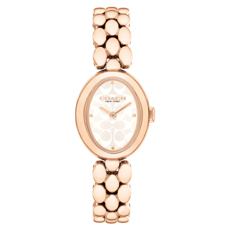 COACH Sammy Wrist Watches Quartz Movement Stainless Steel Strap White Dial Women's Watch 30m Waterproof